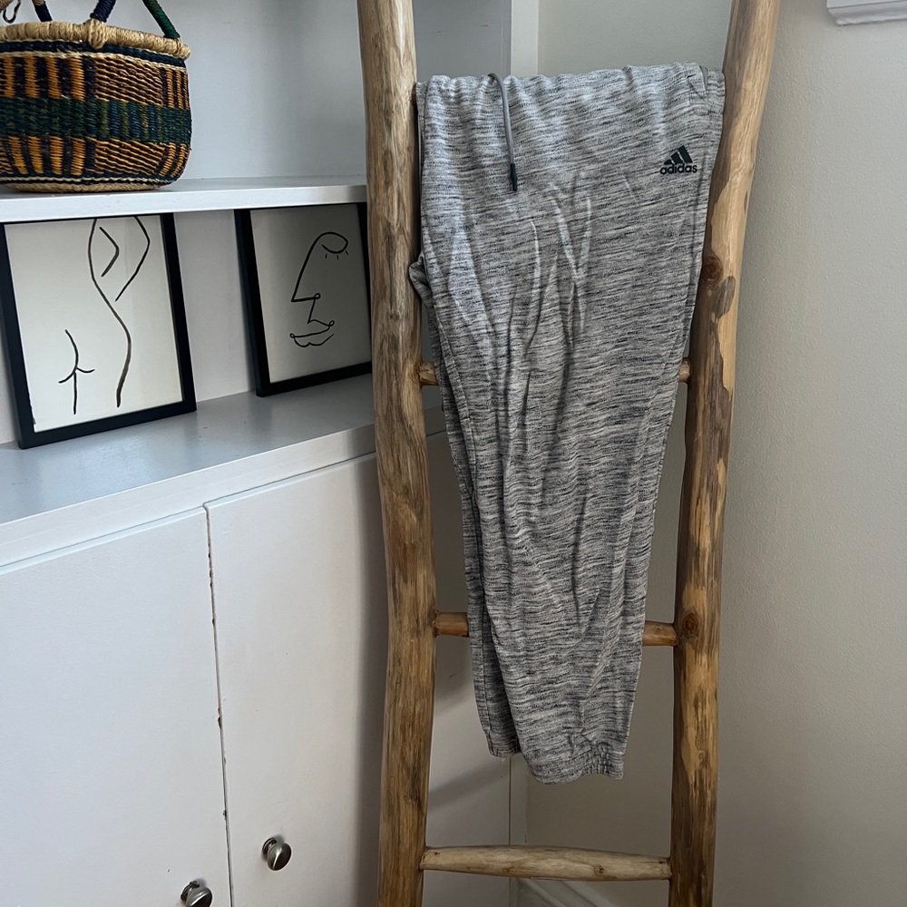 Heather Grey Adidas Joggers - Men's 2XL